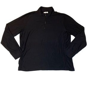 NWOT Vintage Lucky Brand Black Quarter Zip Lightweight Pullover